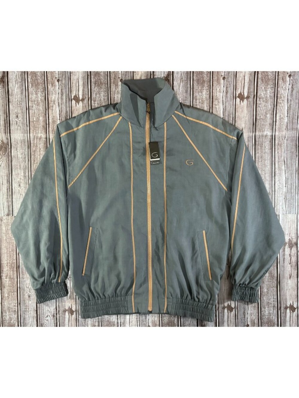 Silkwear By Genelli 100% silk full zip bomber Jacket sz M color grey NWT Vintage